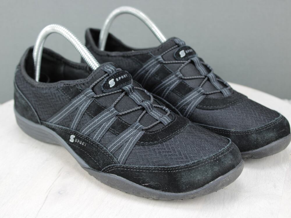 Sport Black Slip On Walking Shoes Mens Size 10 Lightweight Comfort